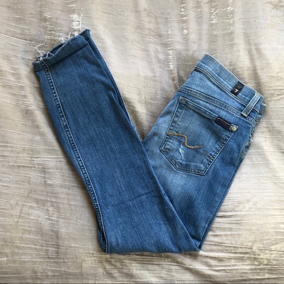 7 for all mankind gwenevere cut distressed denim. - Picture 6 of 6